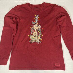 Life is Good Long Sleeve Max, Grinch Stole Christmas M Cotton Red T-Shirt